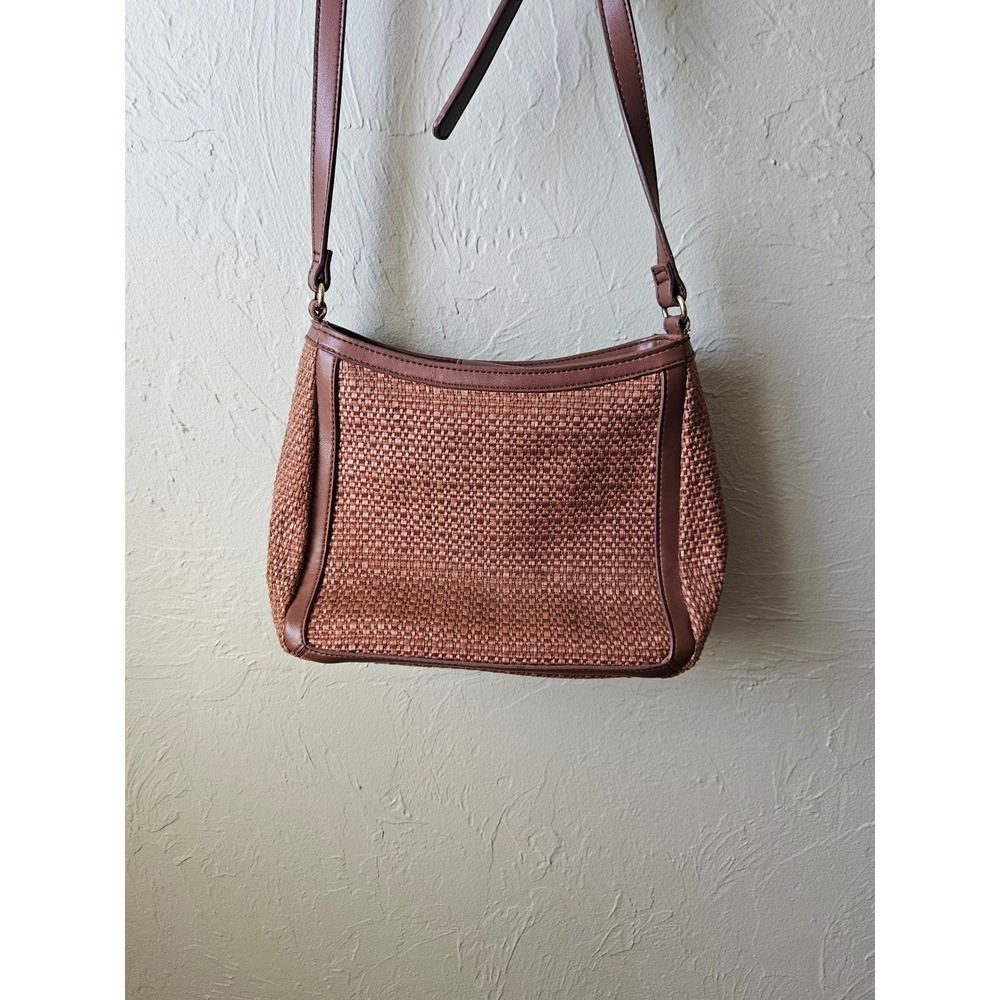 Relic Brown Woven Shoulder Bag With Leather Trim Adjustable Strap For Women - Picture 2 of 12